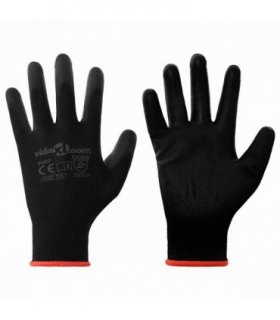 vidaXL Work Gloves 24 pcs Black 7 / S Polyester