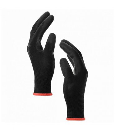 vidaXL Work Gloves 24 pcs Black 7 / S Polyester