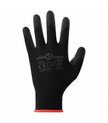 vidaXL Work Gloves 24 pcs Black 7 / S Polyester