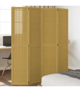vidaXL Room Divider 4 Panels Brown Solid Wood Paulownia