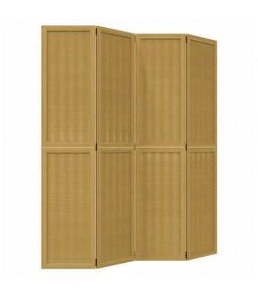 vidaXL Room Divider 4 Panels Brown Solid Wood Paulownia