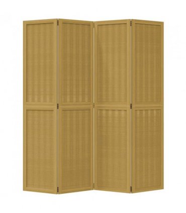 vidaXL Room Divider 4 Panels Brown Solid Wood Paulownia