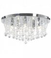 vidaXL Ceiling Lamp with Crystal Beads Silver Round 4 x G9 Bulbs