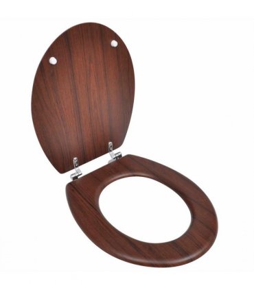 vidaXL WC Toilet Seat MDF Lid Simple Design Brown
