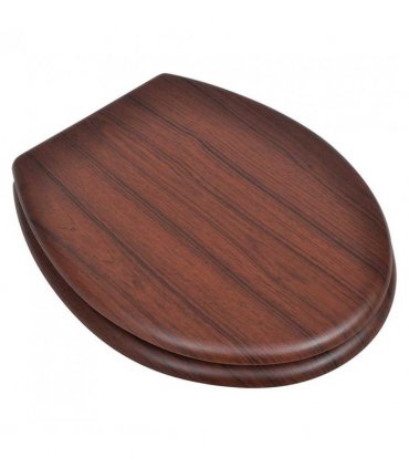 vidaXL WC Toilet Seat MDF Lid Simple Design Brown