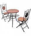 vidaXL Patio Furniture | Terracotta | Powder-coated iron, ceramic tile | Small