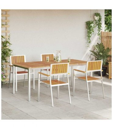 vidaXL Outdoor Dining Set 5 pcs Brown Solid Acacia Wood
