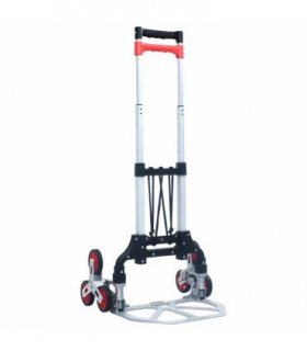 vidaXL Foldable Stair Transport Trolley 70 kg Aluminium Sliver