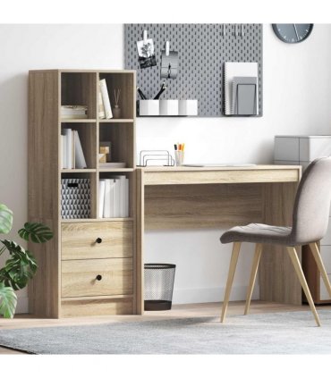 vidaXL Desk with Drawer with Shelf with Storage 2 pcs Sonoma Oak