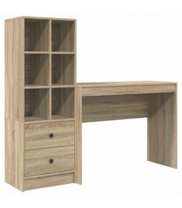 vidaXL Desk with Drawer with Shelf with Storage 2 pcs Sonoma Oak