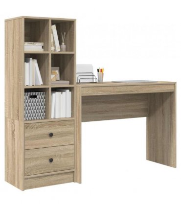 vidaXL Desk with Drawer with Shelf with Storage 2 pcs Sonoma Oak