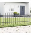 vidaXL Garden Fence 9 pcs Grey 15.3 x 0.6 m Powder-coated Steel