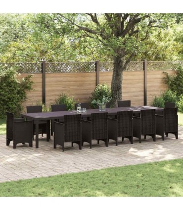 vidaXL Garden Table Brown 400 x 100 x 73 cm Poly Rattan