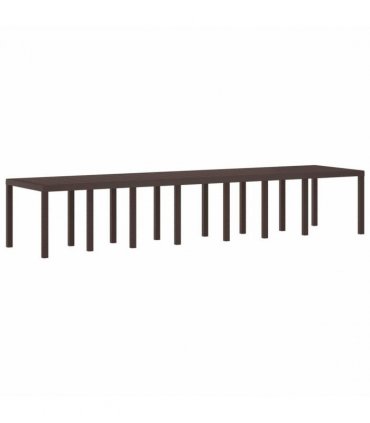 vidaXL Garden Table Brown 400 x 100 x 73 cm Poly Rattan