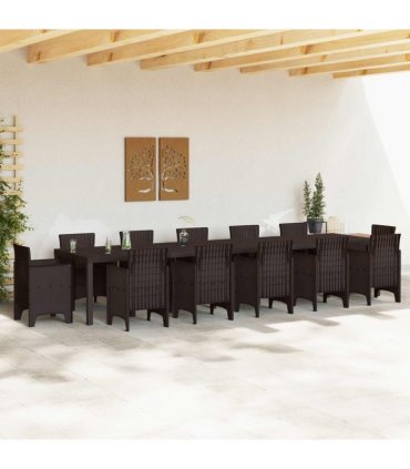 vidaXL Garden Table Brown 400 x 100 x 73 cm Poly Rattan