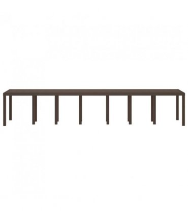 vidaXL Garden Table Brown 400 x 100 x 73 cm Poly Rattan