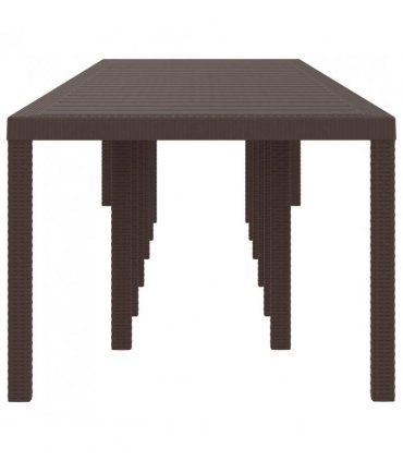 vidaXL Garden Table Brown 400 x 100 x 73 cm Poly Rattan