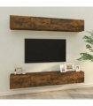 vidaXL Wall TV Cabinets 4 pcs Smoked Oak 100x30x30 cm