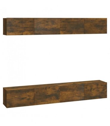 vidaXL Wall TV Cabinets 4 pcs Smoked Oak 100x30x30 cm