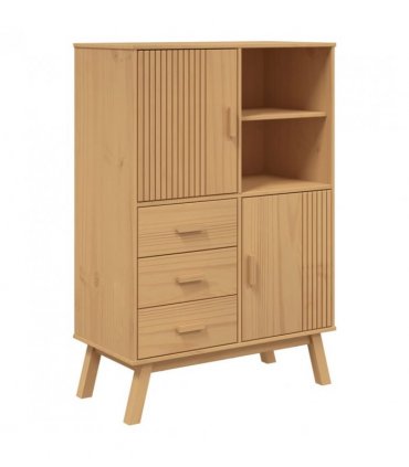 vidaXL Highboard OLDEN Brown 85x43x125 cm Solid Wood Pine