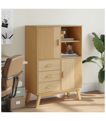 vidaXL Highboard OLDEN Brown 85x43x125 cm Solid Wood Pine