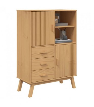 vidaXL Highboard OLDEN Brown 85x43x125 cm Solid Wood Pine