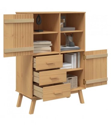 vidaXL Highboard OLDEN Brown 85x43x125 cm Solid Wood Pine