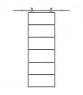 vidaXL Sliding Door with Hardware Set 76x205 cm ESG Glass&Aluminium