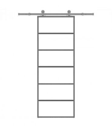 vidaXL Sliding Door with Hardware Set 76x205 cm ESG Glass&Aluminium