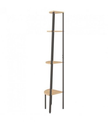 vidaXL 4-Tier Corner Shelf Light Brown and Black 45.5x31.5x150 cm