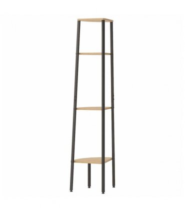 vidaXL 4-Tier Corner Shelf Light Brown and Black 45.5x31.5x150 cm