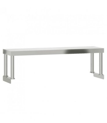 vidaXL Kitchen Work Table with Overshelf 110x55x120 cm Stainless Steel