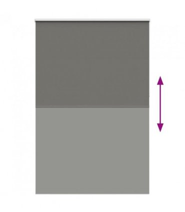 vidaXL Roller Blind Blackout Grey 165x210 cm Fabric Width 161.6 cm Polyester