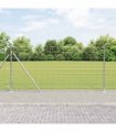 vidaXL Welded Wire Fence with Concrete Base 25 x 1.2 m Silver Mesh