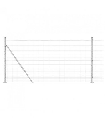 vidaXL Welded Wire Fence with Concrete Base 25 x 1.2 m Silver Mesh