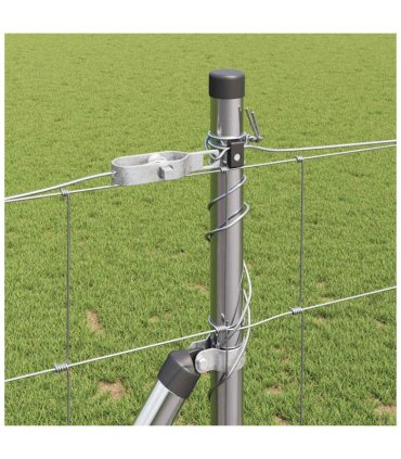 vidaXL Welded Wire Fence with Concrete Base 25 x 1.2 m Silver Mesh