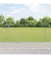 vidaXL Welded Wire Fence with Concrete Base 25 x 1.4 m Silver Mesh