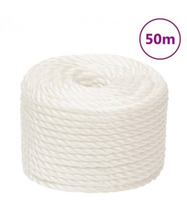 vidaXL Work Rope White 10 mm 50 m Polypropylene