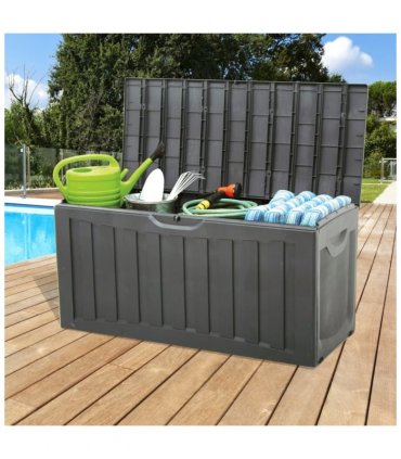 vidaXL Storage Box Black 118x53x57 cm Polypropylene