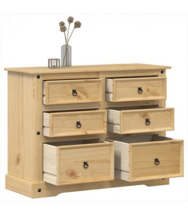 vidaXL Chest of Drawers Corona 112x48x91 cm Solid Wood Pine