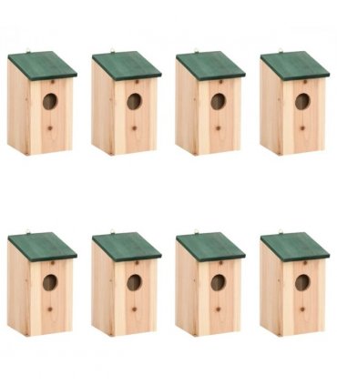 vidaXL Bird House | Green and Wood | Solid pine wood | Small | Durable