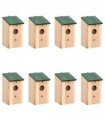 vidaXL Bird House | Green and Wood | Solid pine wood | Small | Durable