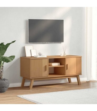 vidaXL TV Cabinet OLDEN Brown 114x43x57 cm Solid Wood Pine