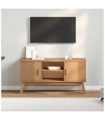 vidaXL TV Cabinet OLDEN Brown 114x43x57 cm Solid Wood Pine