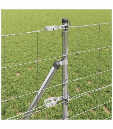 vidaXL Ground Fix Welded Wire Fence 50 x 0.8 m Galvanised Steel Silver