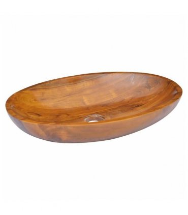 vidaXL Basin Solid Teak Wood 60x40x10 cm