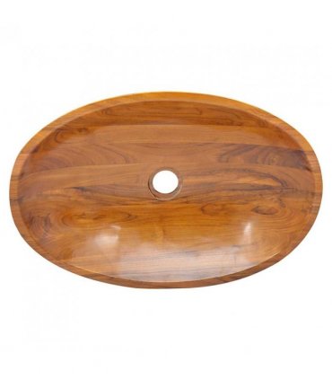 vidaXL Basin Solid Teak Wood 60x40x10 cm