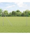vidaXL Ground Fix Welded Wire Fence 25 x 1.6 m Galvanised Steel Silver