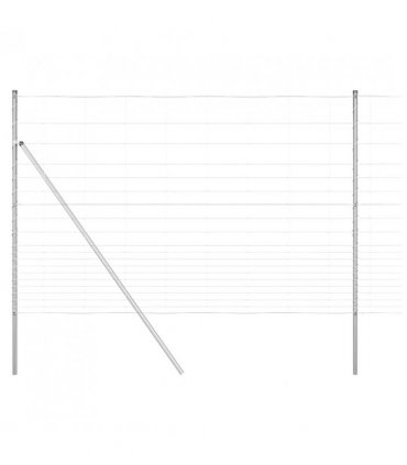 vidaXL Ground Fix Welded Wire Fence 25 x 1.6 m Galvanised Steel Silver