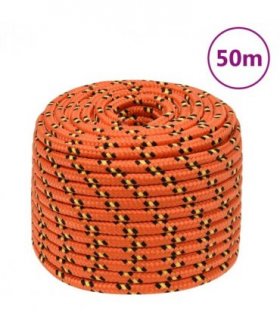 vidaXL Boat Rope Orange 14 mm 50 m Polypropylene